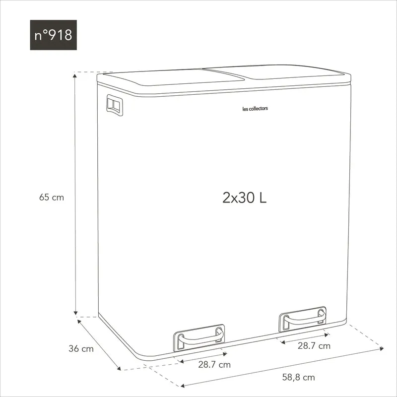 poubelle de tri 60L