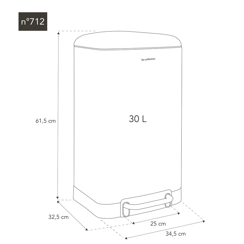 poubelle à pédale 30L