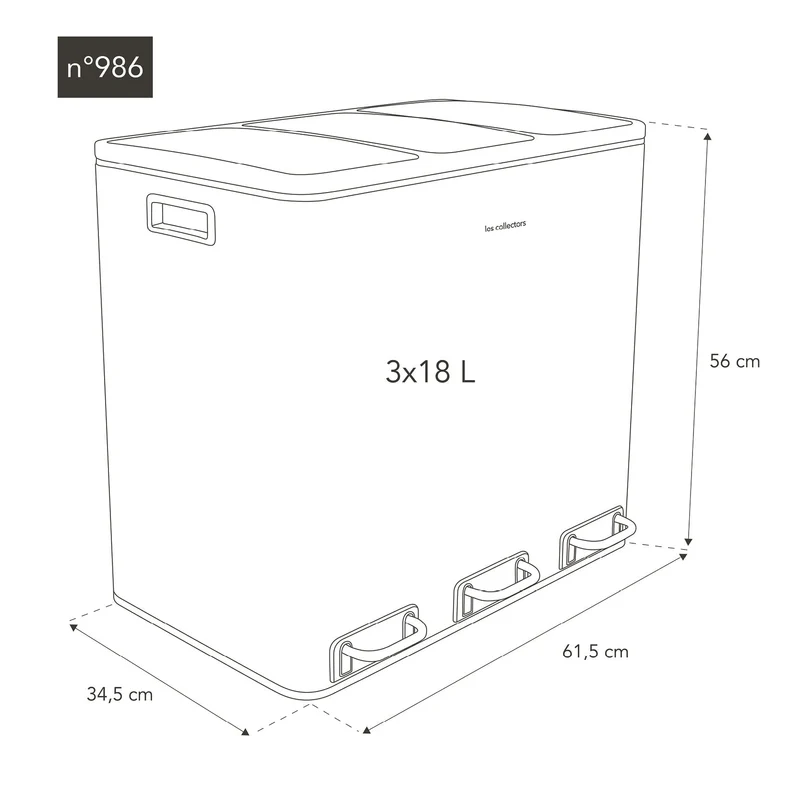 poubelle de tri 54L