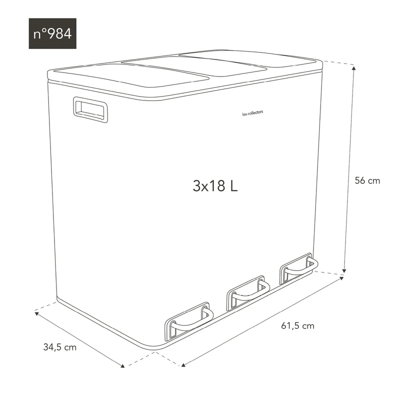 poubelle de tri 54L