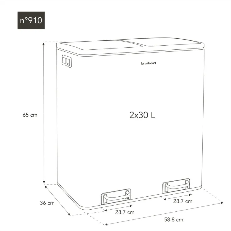poubelle de tri 60L