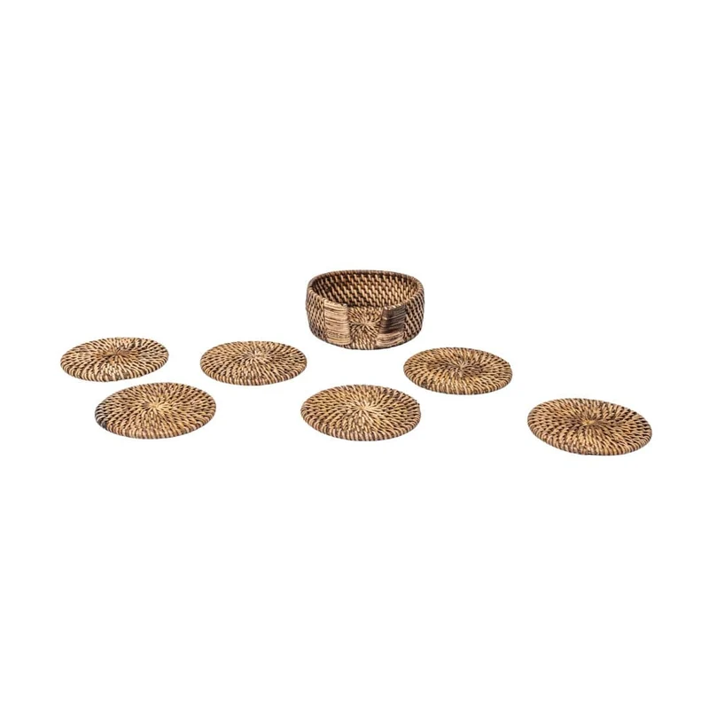 Natural Rattan Coasters | Set of 6