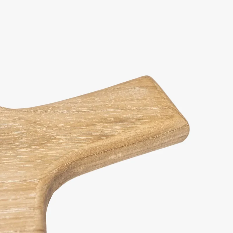 Round Teak Cutting Board Paddle Handle