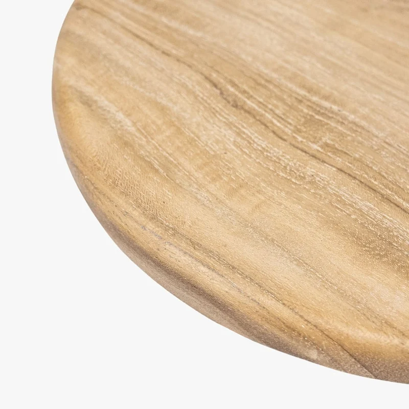 Round Teak Cutting Board Paddle Handle