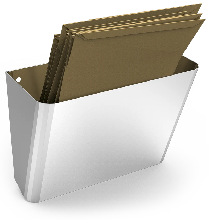 Corbeille á papier inox et distributeur de sacs en papier