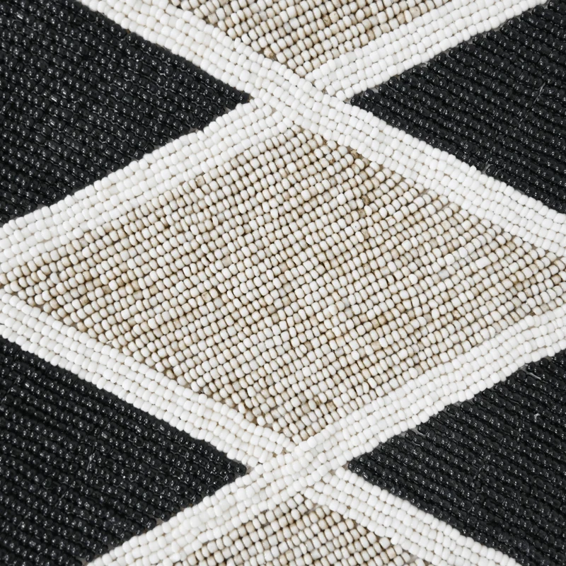 Beaded Basket | Sand/Black 20cm