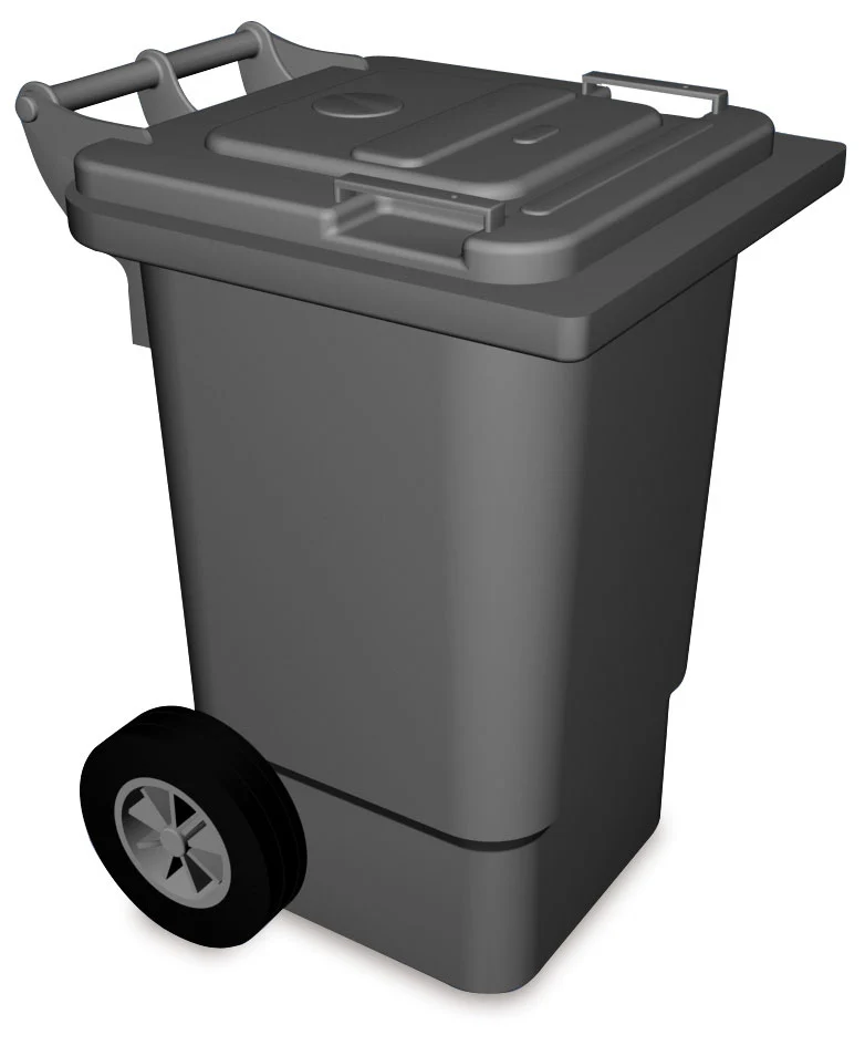 Conteneur à ordures avec couvercleet roulettes dim gris 60 lts.