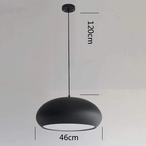 QCKDQ Luminaire de Celling, Lustre Semi-Circulaire Principal à Une Seule tête de Macaron, Lampe de décoration de Bar à la Maison créative, Convenable pour Vivre/dîner/café,Black,45cm