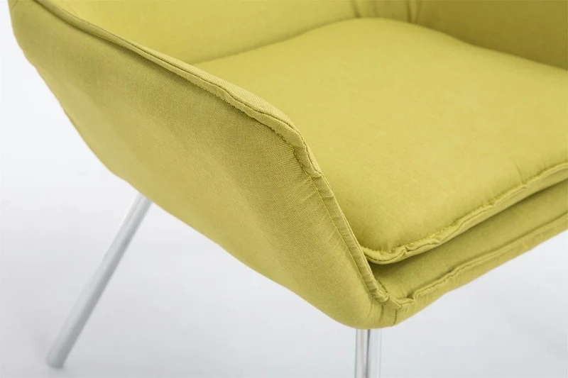 CLP Fauteuil Lounge Design Caracas Tissu I Chaise Confortable Assise et Dossier rembourrés Accoudoir I Fauteuil de Salon Piètement en Métal Vert