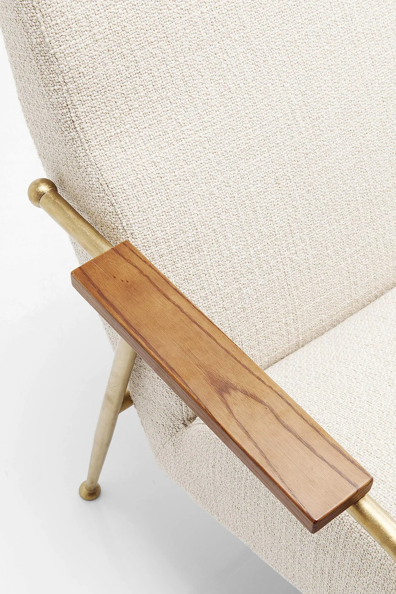 Kare 83147 Canapé Topogan 3 Places en Tissu Filigrane avec accoudoirs en Bois 75 x 180 x 74 cm