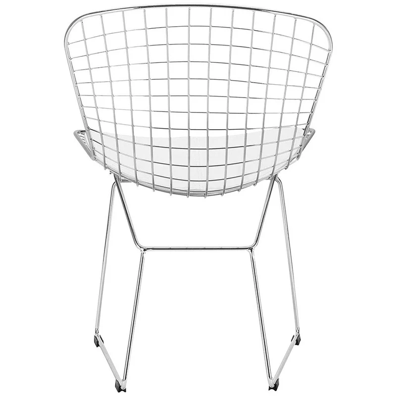 Chaise De Salle à Manger En Fer Moderne, Chaise Creuse, Fauteuil Décoration De Maison Moderne Avec Chaise En Café, (ensemble De 2),Blanc