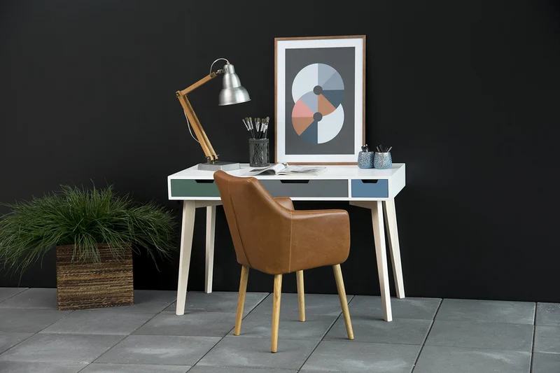 AC design furniture Fauteuil 0000055607 trine - 58 x 58 x 84 cm, Assise Cuir, Dos Vintage Cognac, Structure Bois, chêne, ölbehandelt