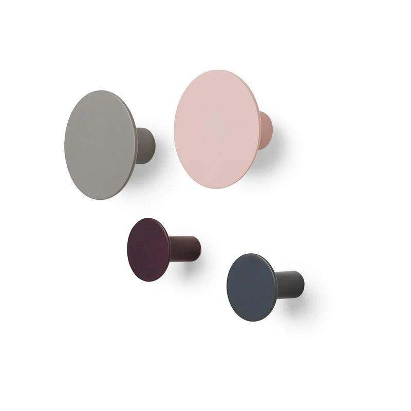 Blomus Ponto Mixed Coloured Wall Hooks, Set of 4