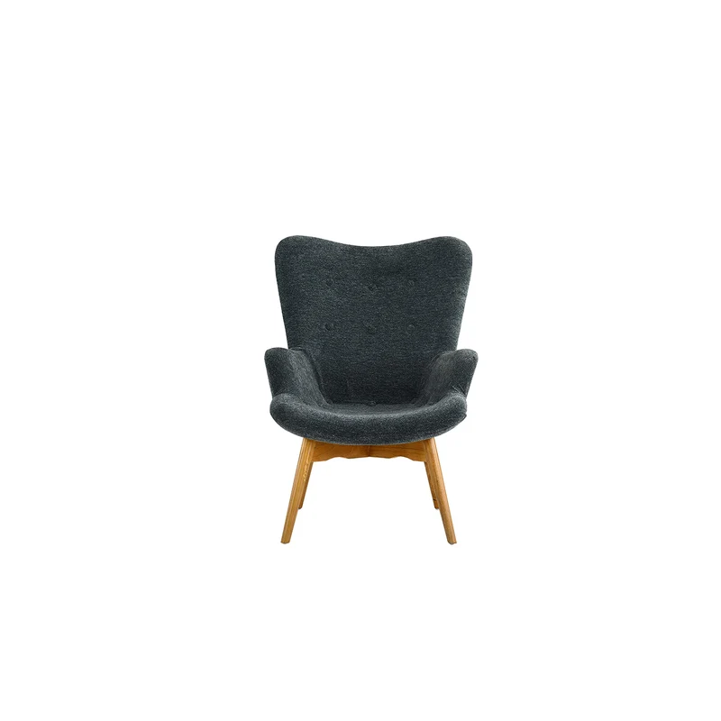 BHDesign Sylvia - Fauteuil Moderne scandinave - Velours - Coloris Gris foncé