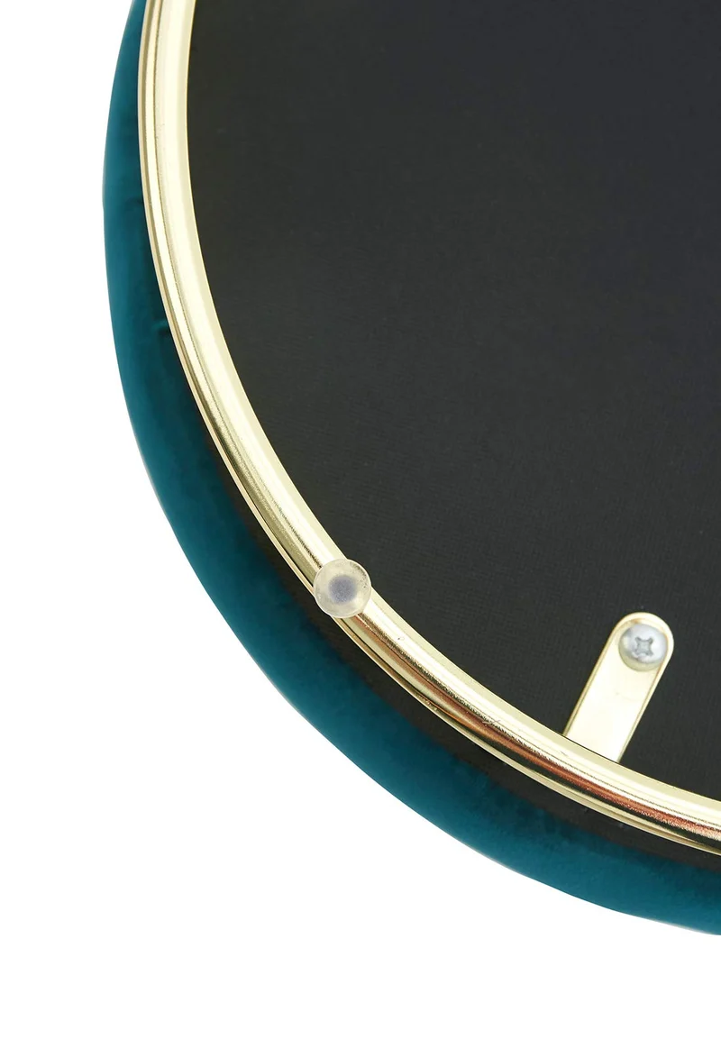 Suhu Pouf Tabouret Velours Coiffeuse Repose Pied Rond de Salon Design Chaise Moderne Siège Vintage Deco Bas en Métal Gold Vert