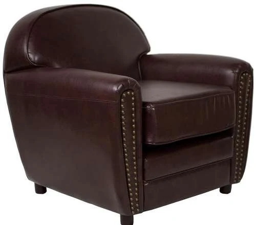 Le drugstore modern Fauteuil Club Cuir reconstitué Marron Vintage