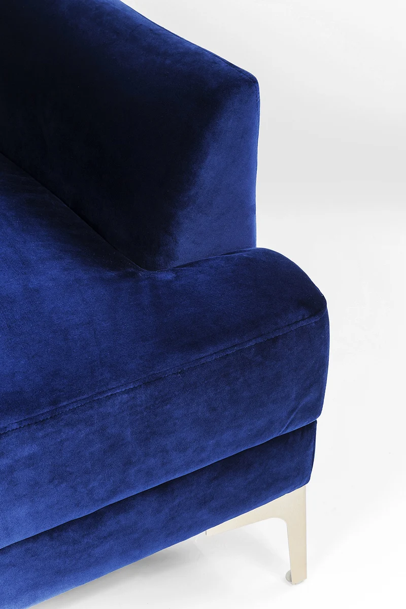 Kare Design Canapé Proud 3 Places Velours Bleu Roi