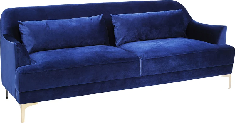 Kare Design Canapé Proud 3 Places Velours Bleu Roi
