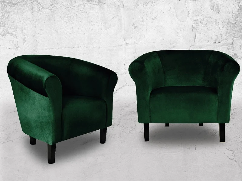 Fortisline Fauteuil Crapaud Monaco Velvet en veloures Vert Emeraude sièges Salon Bistro café W364_23