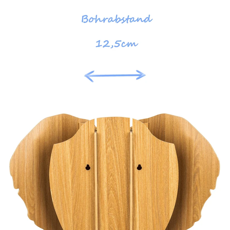 bambuswald Tête d'animal en Bois - Trophée/Décoration en Optique 3D - Eléphant 51x50x49 pour Chambre de bébé, Chambre de Vie et Chambre d'enfant | + Manuel Allemand