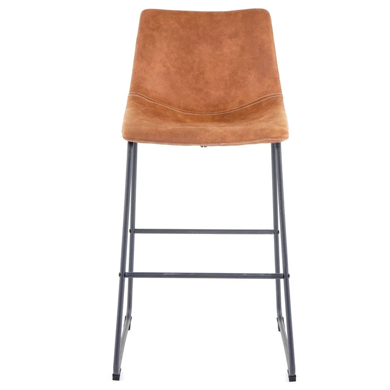 Mendler 2X Tabouret de Bar HWC-D70, Chaise Bar/comptoir, Tissu ~ Style Vintage, Imitation de Daim