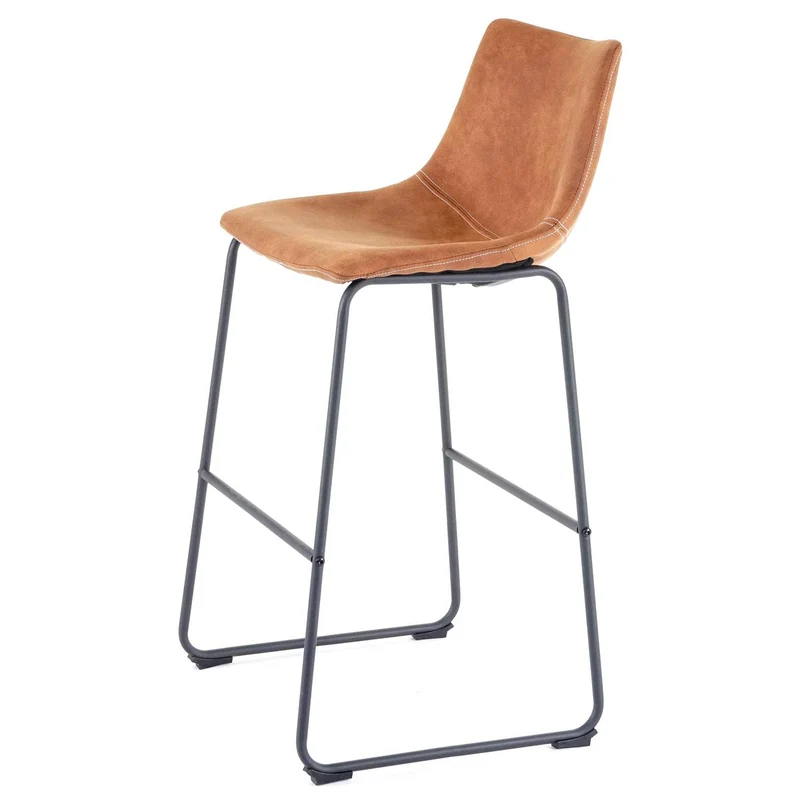 Mendler 2X Tabouret de Bar HWC-D70, Chaise Bar/comptoir, Tissu ~ Style Vintage, Imitation de Daim