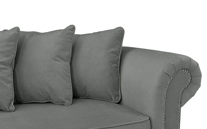 BHDesign Marie - Meridienne Moderne Antique - Velours - Coloris Gris foncé