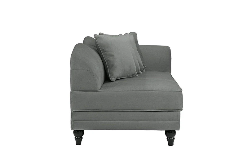 BHDesign Marie - Meridienne Moderne Antique - Velours - Coloris Gris foncé