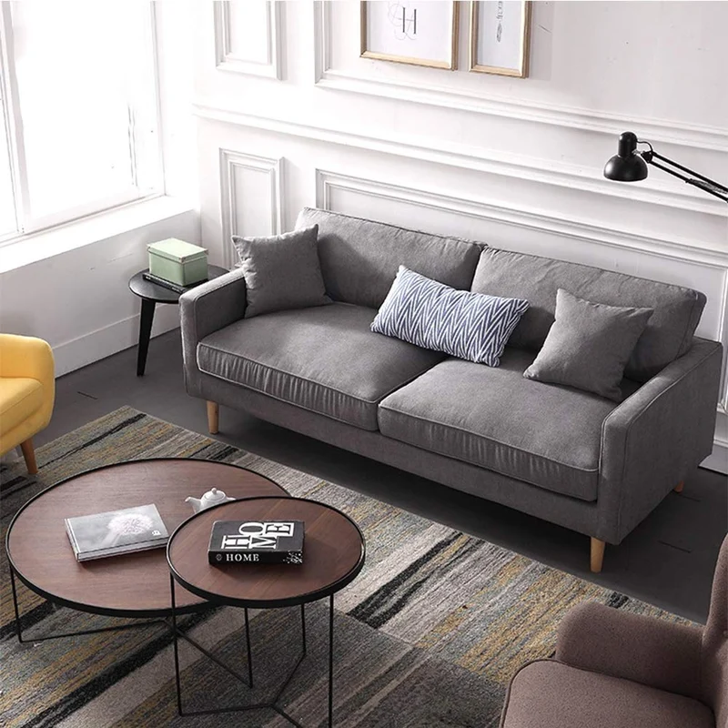 HONGSHENG Moderne Et Minimaliste vers Le Bas Tissu De Latex Canapé Double Siège Amovible Décontracté Et Facile À Déplacer,Down