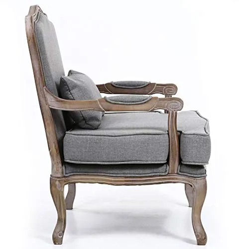 Paris Prix - Fauteuil Vintage Louis XV Esteban 96cm Gris