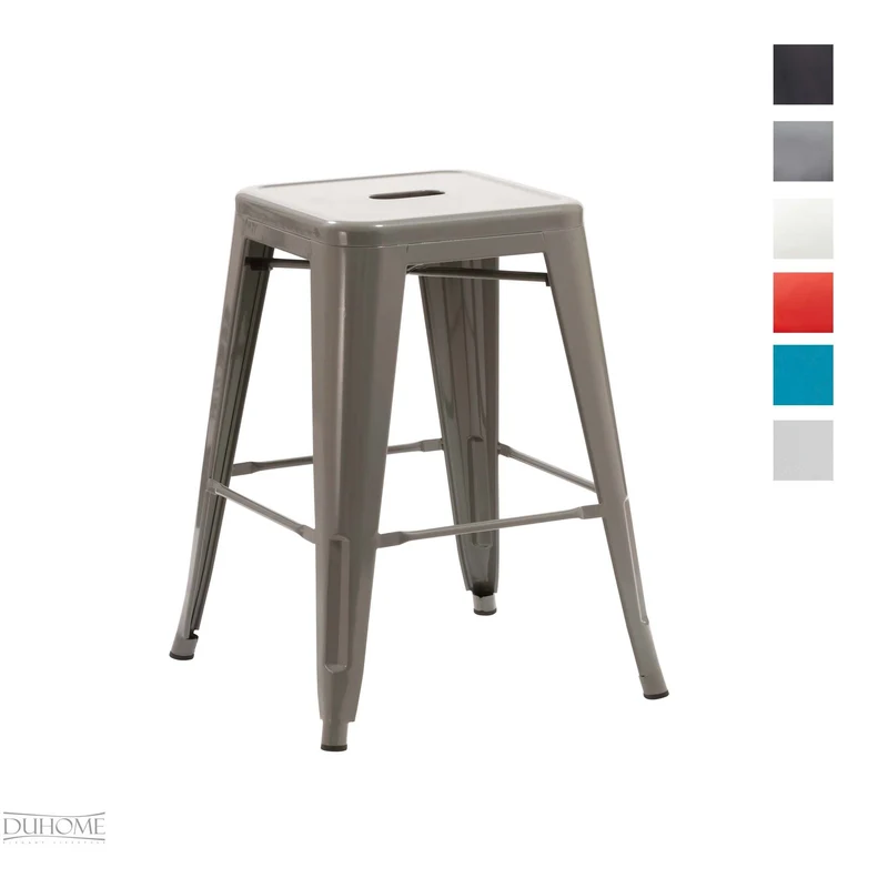 Duhome Tabouret de Bar métal au Design Industry Gris empilable sélection de Couleurs Chaise en Fer rétro