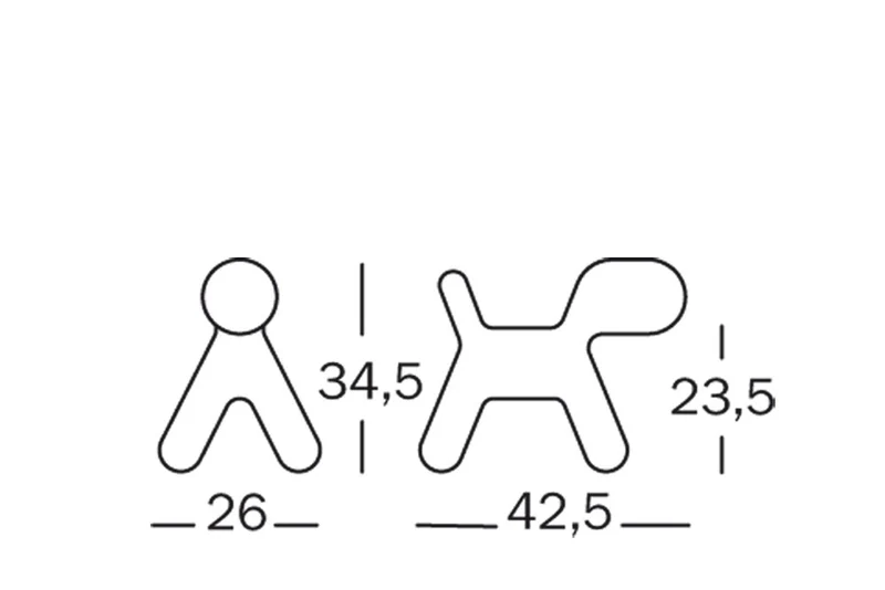 MagisMeToo Tabouret avec Surface Mate en polyéthylène Forme de Chien pour Enfant, Blanc, Small