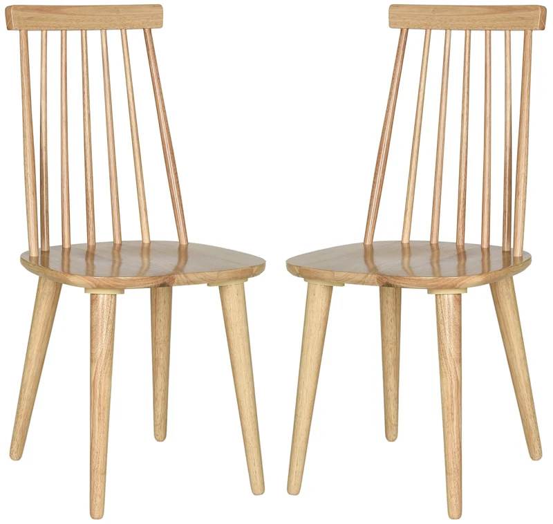 Safavieh Cabrera Lot de 2 Chaises, Bois, Naturel, 49 x 52 x 91,44 cm