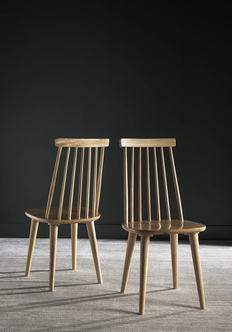 Safavieh Cabrera Lot de 2 Chaises, Bois, Naturel, 49 x 52 x 91,44 cm