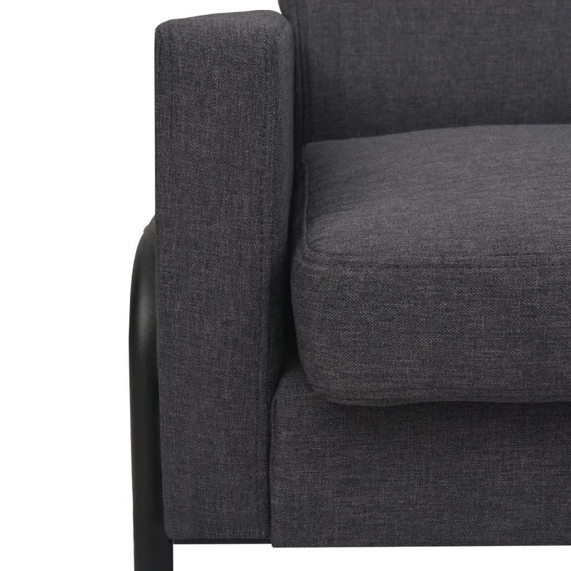 Tidyard Fauteuil Scandinave | Fauteuil de Salon | Fauteuil Chic Acier et Tissu Gris foncé