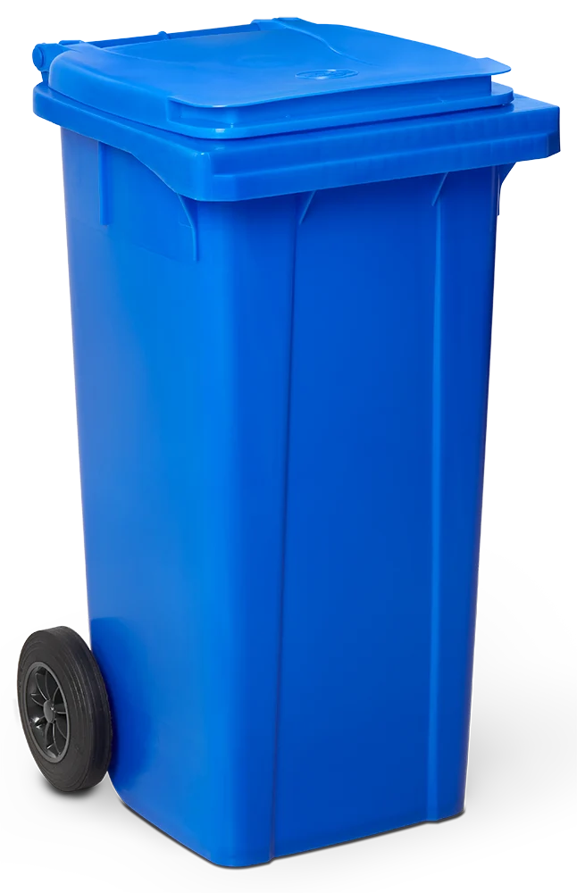 Conteneur à ordures avec couvercle et roulettes dim azul 120 lts.