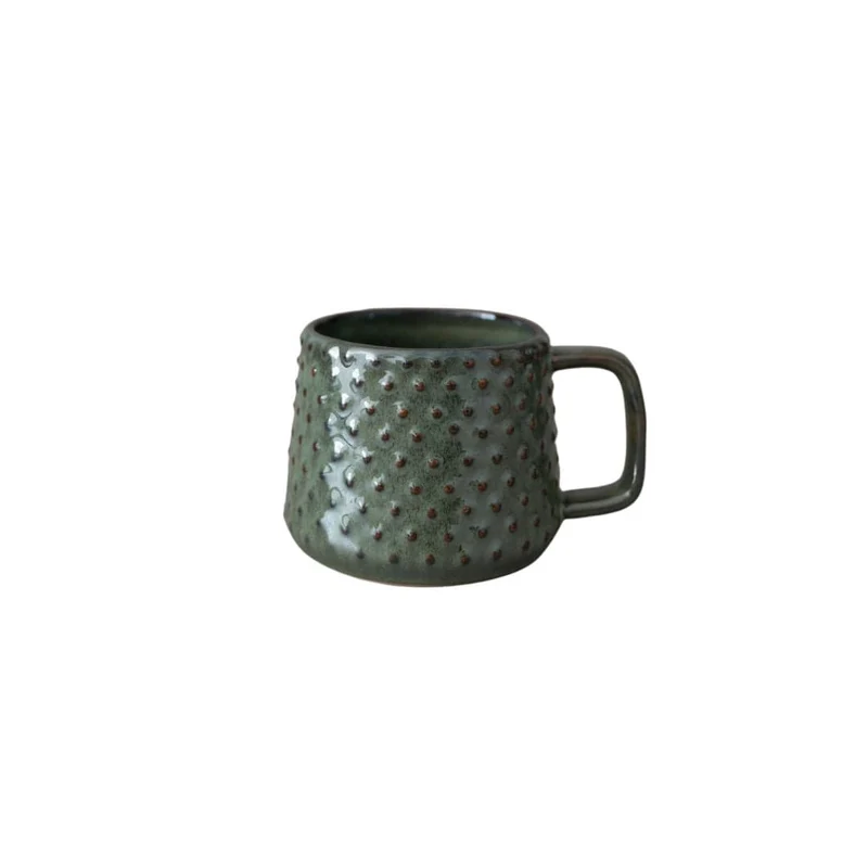 Stoneware Dotted Mug | Green/Brown 9.5x8cm