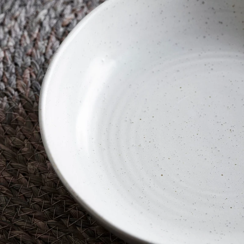 Pion Stoneware Bowl | White/Grey 19x4cm