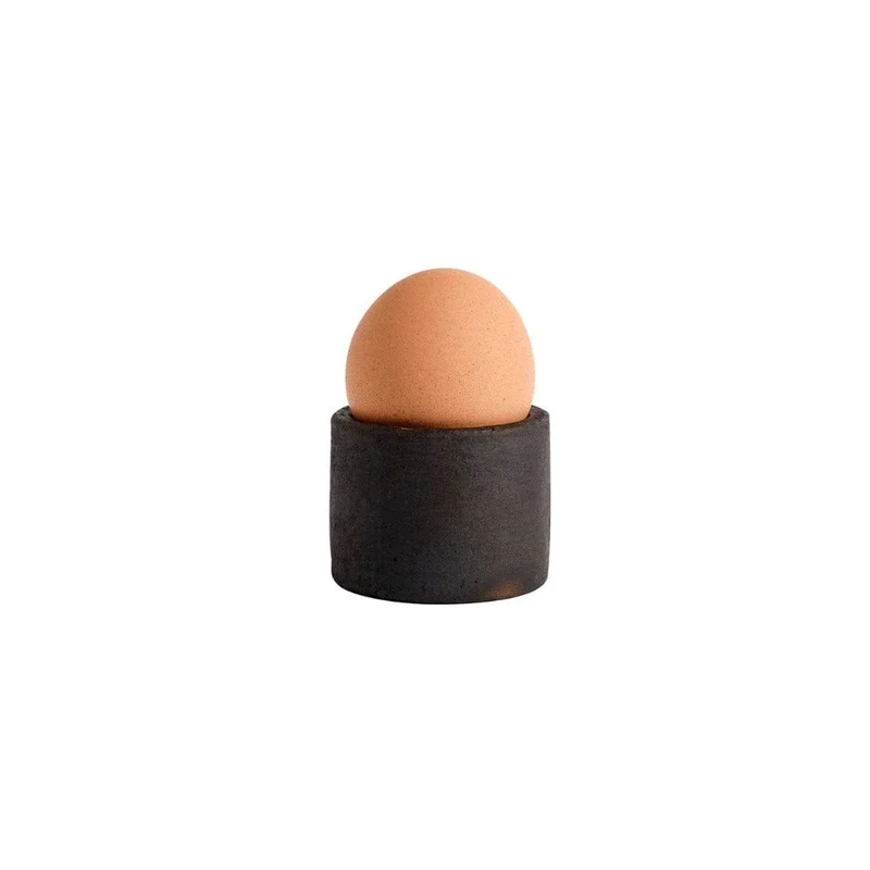 Terracotta Egg Cup | Brown/Black 4x4.5cm