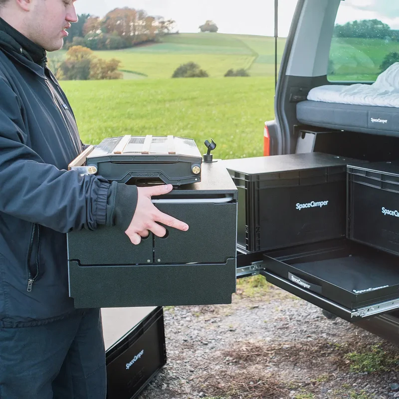 SpaceKitchen Küchenmodul (Heckküche) für VW T5 / T6 / T6.1 Multivan & Beach von SpaceCamper Modular