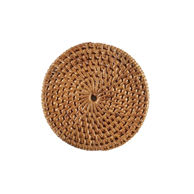 Set of 6 Organic Rattan Coasters