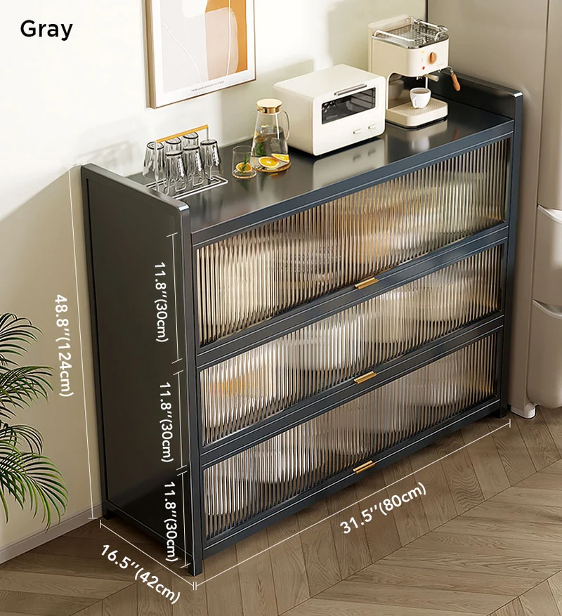 Joybos® Armoire de rangement de cuisine métallique grande, nouvelle version améliorée à 4 niveaux F244