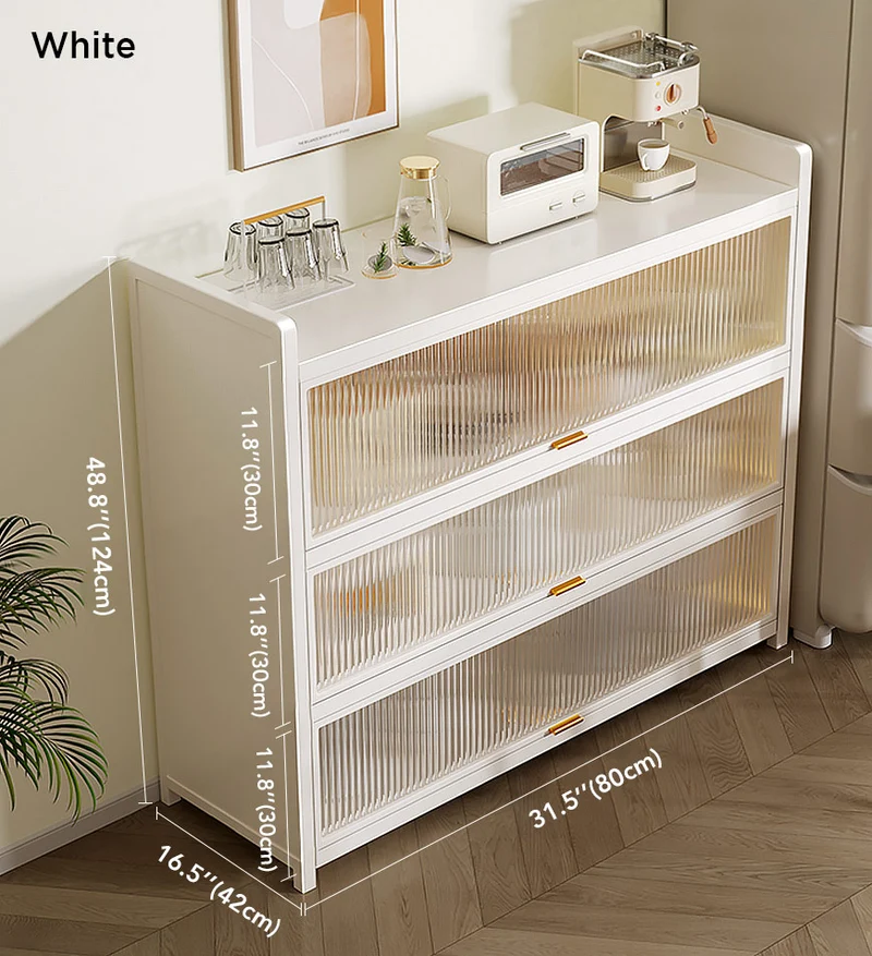 Joybos® Armoire de rangement de cuisine métallique grande, nouvelle version améliorée à 4 niveaux F244