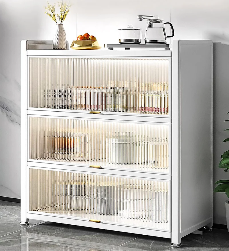 Joybos® Armoire de rangement de cuisine métallique grande, nouvelle version améliorée à 4 niveaux F244