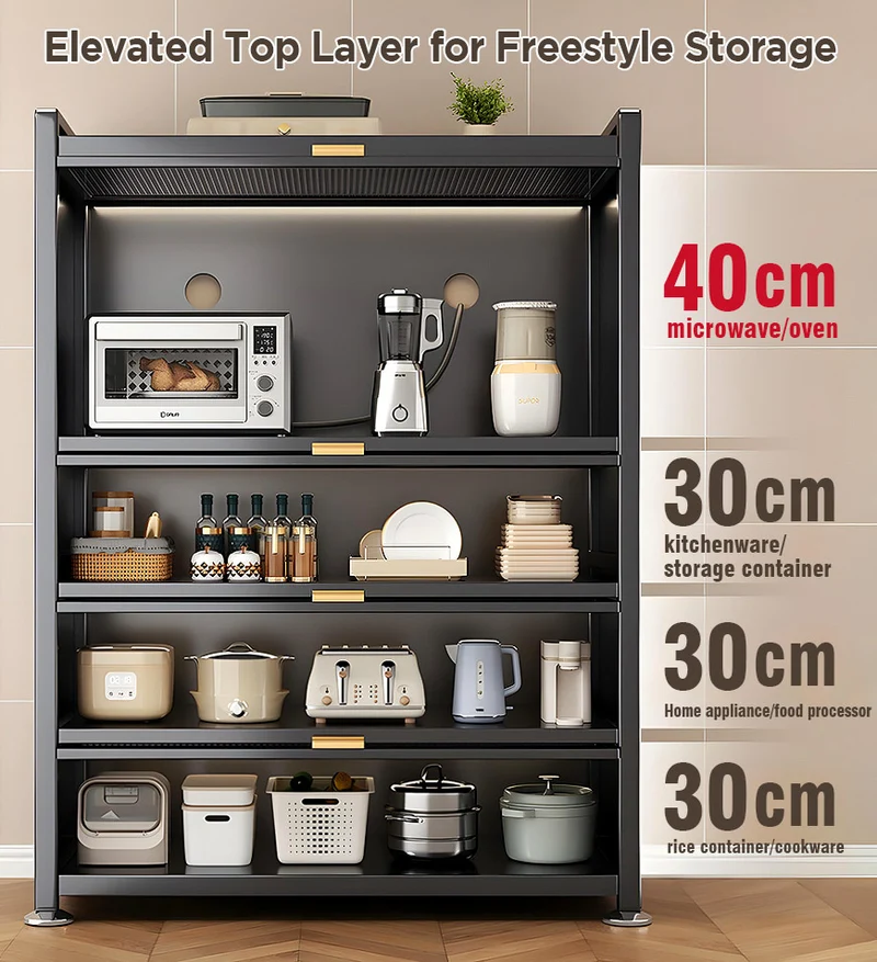 Joybos® Grand placard de cuisine métallique extensible avec rehausse supérieure F254