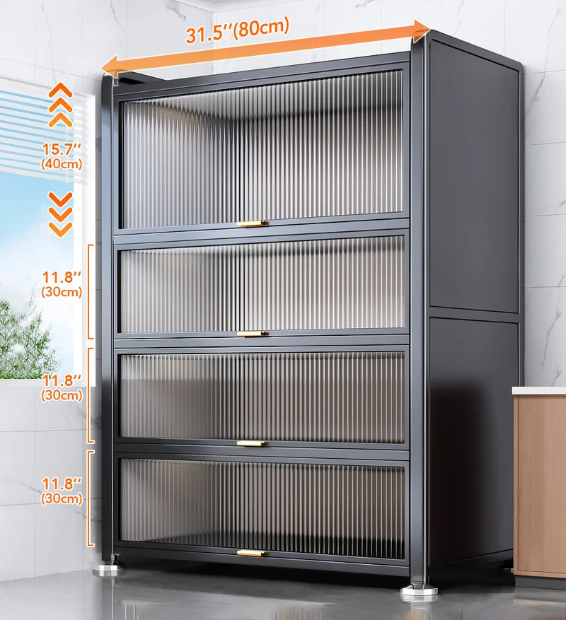 Joybos® Grand placard de cuisine métallique extensible avec rehausse supérieure F254