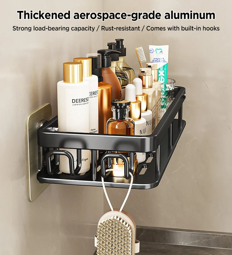 Joybos® Étagère de salle de bain à 2 pneus, anti-perforation, F246