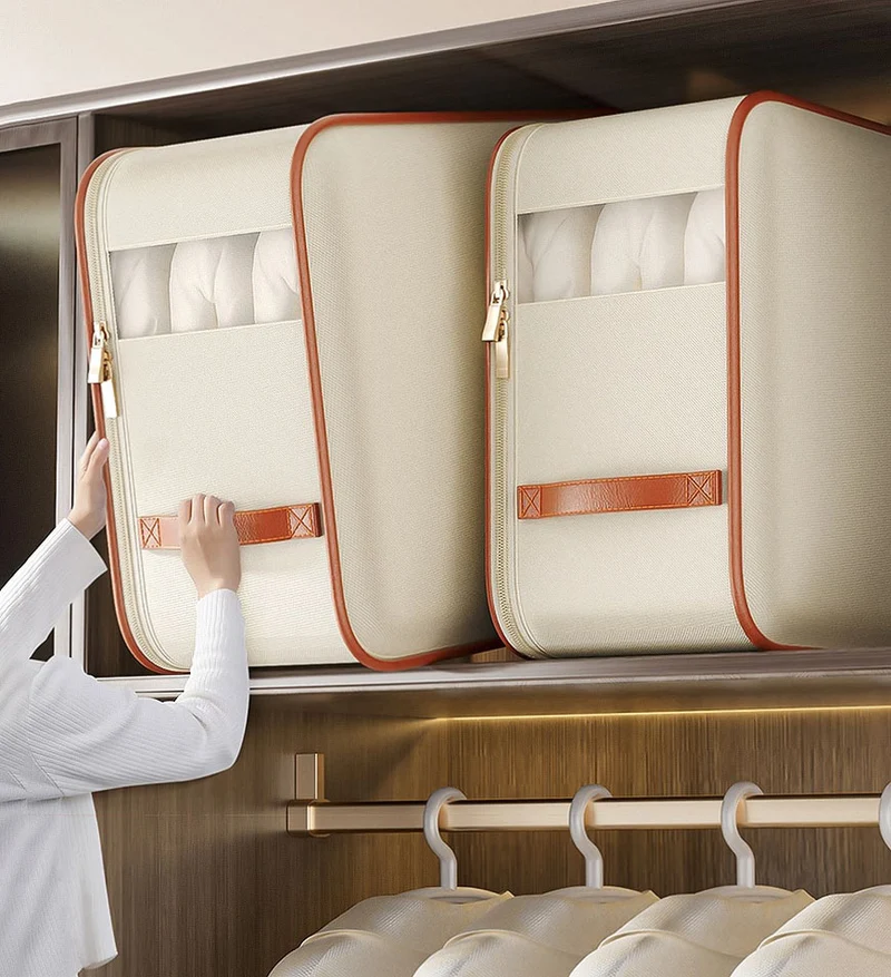 Joybos® Grand Sac de Rangement Imperméable avec Fenêtre pour Couvertures Couettes F89