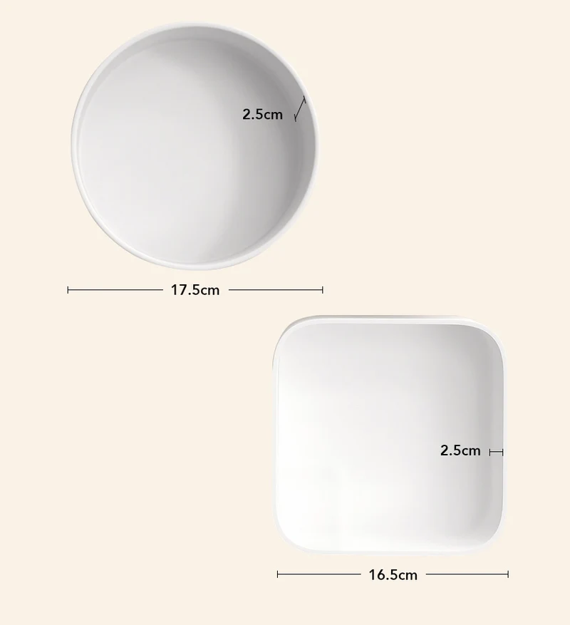 Joybos® Plateau de Collation en Plastique Rectangulaire Rond Z69