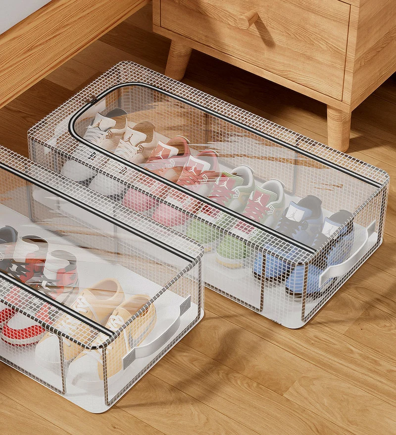 Joybos® Boîte de rangement à chaussures transparente et anti-poussière pliable de grande capacité F248
